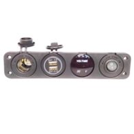 Panel USB+Voltímetro+cargador 12v