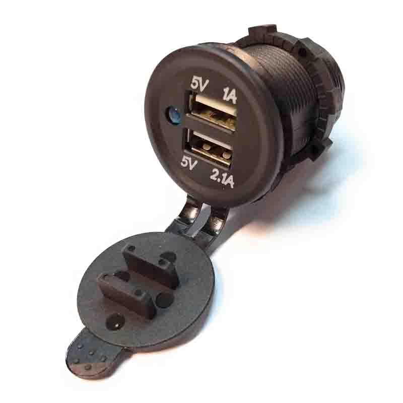 Tomada dupla usb embutida