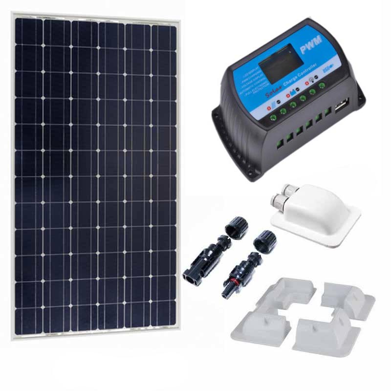 Kit Solar 120W Monocristalino con regulador PWM 20A