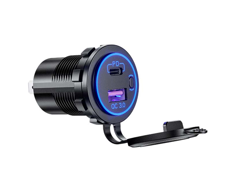 Carregador duplo USB de carga rápida QC 3.0 + PD