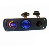 Painel Voltímetro Led+ duplo USB + 12v. ref. 03E